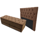 Ver imagem 3 de Kit Casal Baú Gaveta e Cabeceira com Fixação no Box 140x117cm na Cor Marrom