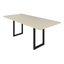 Ver imagem 7 de Conjunto Sala de Jantar Mesa 8 Cadeiras Tampo de MDF Itália Madri Bege/Preto