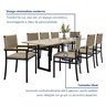 Conjunto Sala de Jantar 8 Lugares Retangular 200x90cm Tampo MDF Mesa Itália com Cadeiras Madri - 9