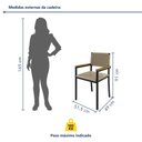 Ver imagem 3 de Conjunto Sala de Jantar Mesa 8 Cadeiras Tampo de MDF Itália Madri Bege/Preto