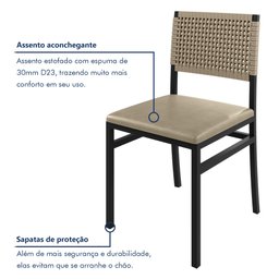 Conjunto Sala de Jantar Mesa 08 Cadeiras Madri Retangular 200x90 Tampo Mdf Itália - 14