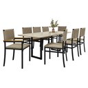Ver imagem 5 de Conjunto Sala de Jantar Mesa 8 Cadeiras Tampo de MDF Itália Madri Bege/Preto