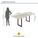 Ver imagem 3 de Conjunto Sala de Jantar Mesa 8 Cadeiras Tampo de MDF Itália Madri Bege/Preto