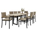 Ver imagem 6 de Conjunto Sala de Jantar Mesa 8 Cadeiras Tampo de MDF Itália Madri Bege/Preto