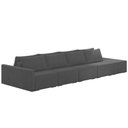 Ver imagem 1 de Sofá Ilha Modular com Puff para Sala Living 432cm Georgia K04 Veludo Cinza Escuro - Mpozenato