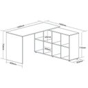 Ver mais imagens de Conjunto 2 Peças com Escrivaninha Nero em L com e Gaveteiro Bit 4 Gavetas 8 Nichos 100% MDF 135cm Carvalho e