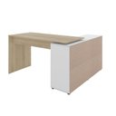 Ver imagem 6 de Conjunto 2 Peças com Escrivaninha Nero em L com e Gaveteiro Bit 4 Gavetas 8 Nichos 100% MDF 135cm Carvalho e