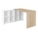 Ver imagem 4 de Conjunto 2 Peças com Escrivaninha Nero em L com e Gaveteiro Bit 4 Gavetas 8 Nichos 100% MDF 135cm Carvalho e