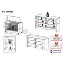 Ver imagem 4 de Berço 3 em 1 para Colchão 130x70cm com Rodízios e Cômoda Chantilly Multimóveis Mp4290 - Branco/