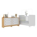 Ver imagem 2 de Berço 3 em 1 para Colchão 130x70cm com Rodízios e Cômoda Chantilly Multimóveis Mp4290 - Branco/