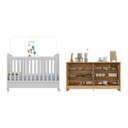 Ver imagem 5 de Berço 3 em 1 para Colchão 130x70cm com Rodízios e Cômoda Chantilly Multimóveis Mp4290 - Branco/