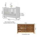 Ver imagem 7 de Berço 3 em 1 para Colchão 130x70cm com Rodízios e Cômoda Chantilly Multimóveis Mp4290 - Branco/