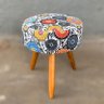 Puff Puf Banqueta Suede Mandala Branca Pés Palitos 50 Cm Para Sala Recepção - 2