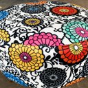 Ver imagem 3 de Puff Puf Banqueta Suede Mandala Branca Pés Palitos 50 Cm Para Sala Recepção