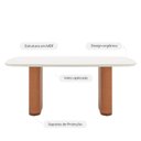 Ver imagem 3 de Mesa de Jantar Retangular c/ Vidro para 6 Lugares Lintz 184 cm - Off White Fosco c/ Canella - PU