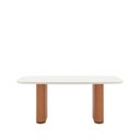 Ver imagem 2 de Mesa de Jantar Retangular c/ Vidro para 6 Lugares Lintz 184 cm - Off White Fosco c/ Canella - PU