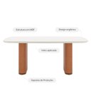 Ver imagem 2 de Mesa de Jantar Retangular C/ Vidro para 6 Lugares Lintz 184 Cm - Off White Fosco C/ Canella - Pu