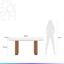 Ver imagem 6 de Mesa de Jantar Retangular C/ Vidro para 6 Lugares Lintz 184 Cm - Off White Fosco C/ Canella - Pu