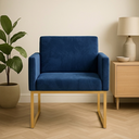 Ver imagem 1 de Poltrona Decorativa Reforçada para Recepção e Sala de Espera Azul