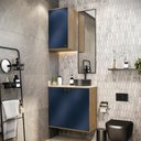 Ver imagem 1 de Conjunto para Banheiro com Aéreo Kappesberg Celeste 2 Peças Nogueria/azul 80cm