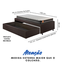 Ver imagem 5 de Base Box Cama Solteiro Sapateira Courino Linho Marrom e Colchão Bogota Inducol 88x188