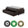 Base Box Cama Solteiro Sapateira Courino Linho Marrom e Colchão Bogota Inducol 88x188 - 10