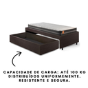 Ver imagem 3 de Base Box Cama Solteiro Sapateira Courino Linho Marrom e Colchão Bogota Inducol 88x188