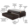 Base Box Cama Solteiro Sapateira Courino Linho Marrom e Colchão Bogota Inducol 88x188 - 9