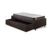 Base Box Cama Solteiro Sapateira Courino Linho Marrom e Colchão Bogota Inducol 88x188 - 8
