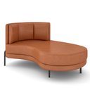 Ver imagem 1 de Sofá Chaise Longue Sala de Estar Living Lucca Direito D02 Couríssimo Camel B-14 - Lyam Decor