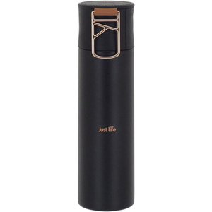Just Life Garrafa Térmica 24x6x6cm 500ml Inox Preto Parede Dupla