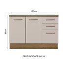 Ver imagem 4 de Balcão Multiuso 120cm 2 Portas 3 Gavetas Rustic/crema Agata Madesa Rustic/crema