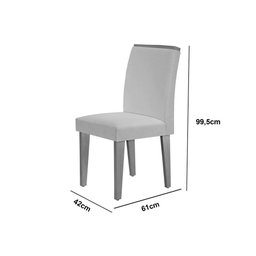 Mesa Lisboa 180 Mdf Vidro Canto Copo Com 6 Cadeiras - 5 Mesa Lisboa 180 Mdf Vidro Canto Copo Com 6 Cadeiras - 5
