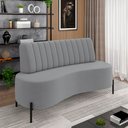 Ver imagem 1 de Sofá Living Decorativo 2 Lugares 1,60m Katara Pés de Ferro Veludo Cinza G33 - Gran Belo