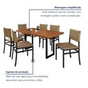 Ver imagem 7 de Conjunto Sala de Jantar 6 Cadeiras Madeira Maciça Ripada Itália Bege Preto/Bege