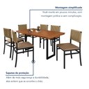 Ver imagem 7 de Conjunto Sala de Jantar 6 Cadeiras Madeira Maciça Ripada Itália Bege Preto/Bege