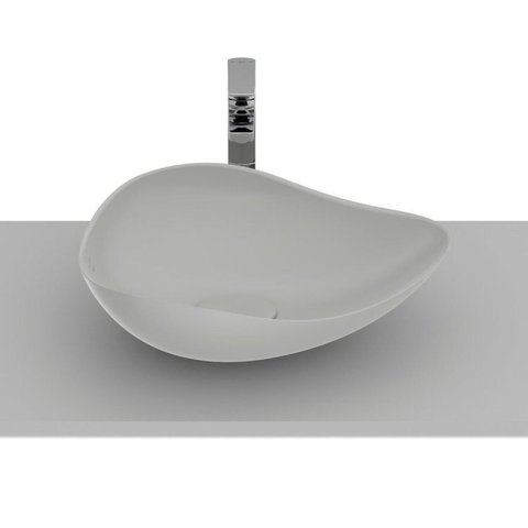 Kit 2 Cubas de Apoio Oval 54x37,5cm Ruy Ohtake Roca Cinza/Stone