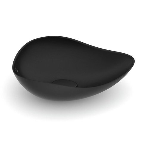 Kit 2 Cubas de Apoio Oval 54x37,5cm Ruy Ohtake Roca Preto