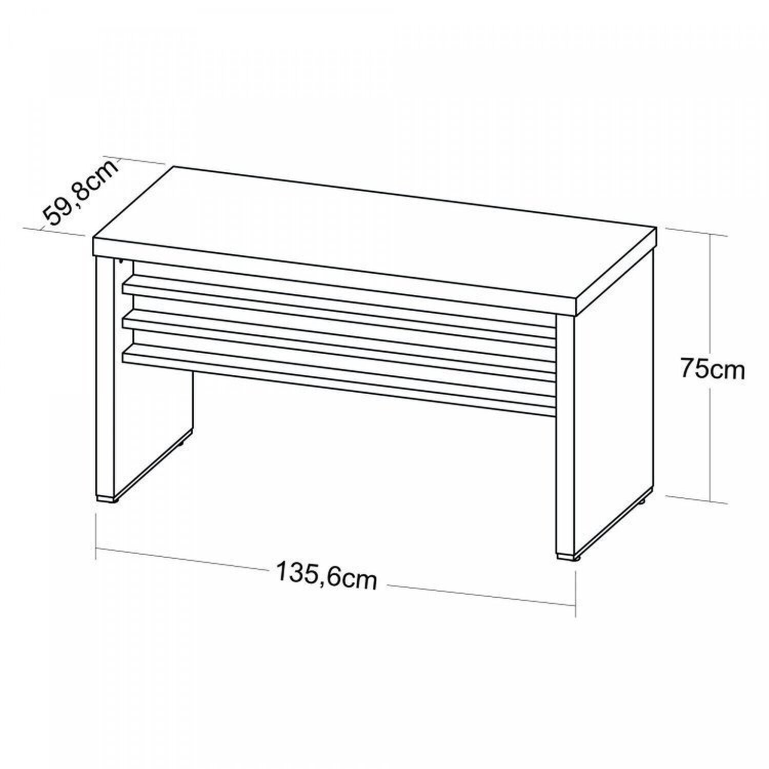 Mesa para Escritório em L em Tamburato 135,6cm - 9
