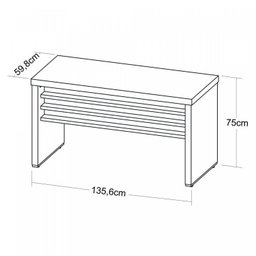 Mesa para Escritório em L em Tamburato 135,6cm - 9