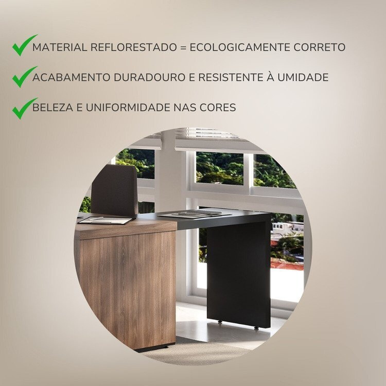 Mesa para Escritório em L em Tamburato 135,6cm - 16