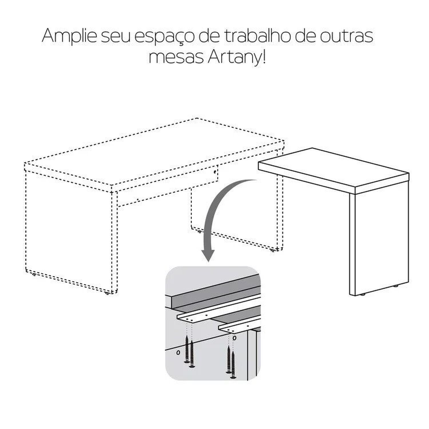 Mesa para Escritório em L em Tamburato 135,6cm - 11