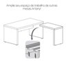 Escrivaninha Mesa Escritório em L em Tamburato 135,6cm - 11