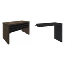 Ver imagem 2 de Escrivaninha Mesa Escritório em L Executiva 136,5cm Tamburato Marrom/Charuto/Preto Artany