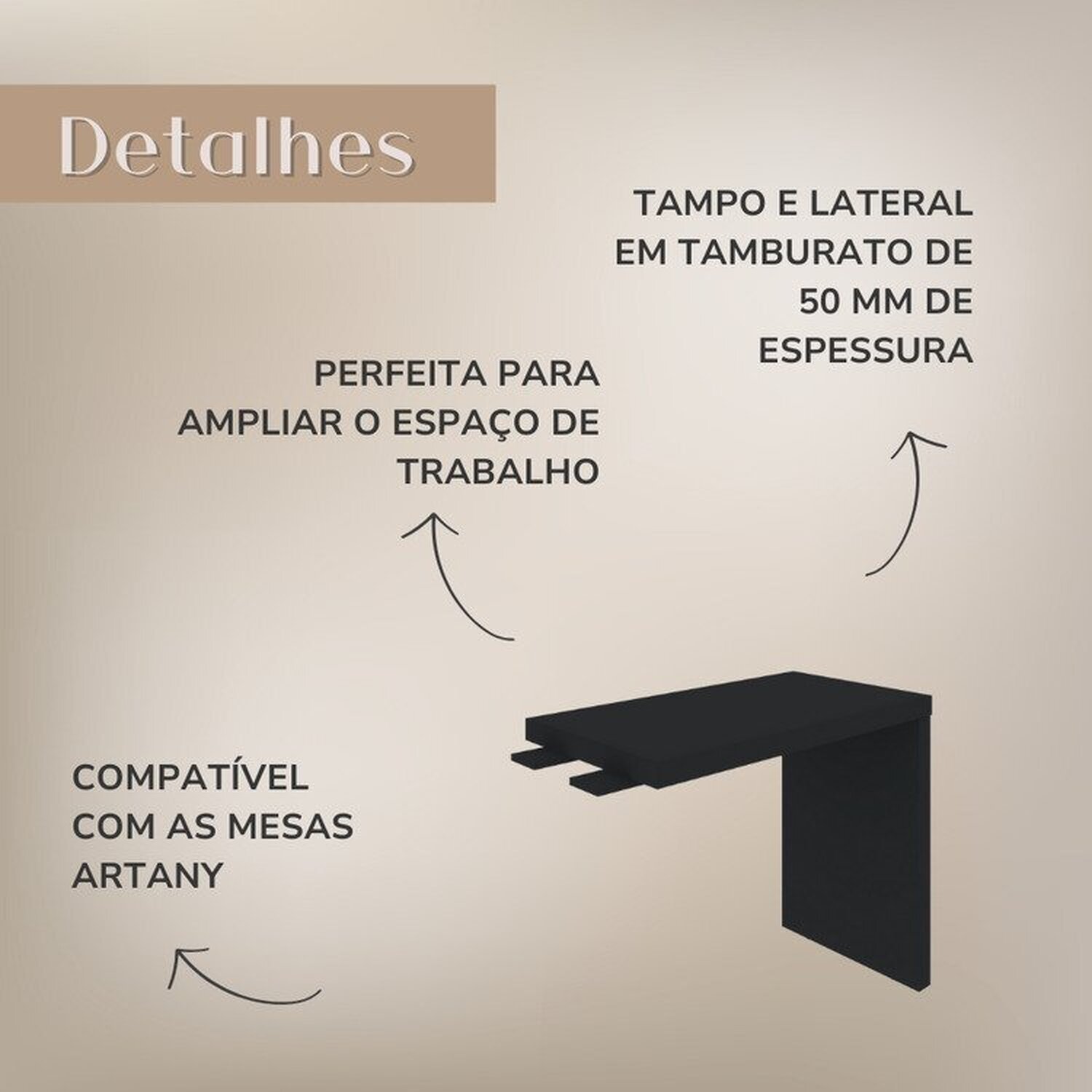 Mesa para Escritório em L em Tamburato 135,6cm - 15