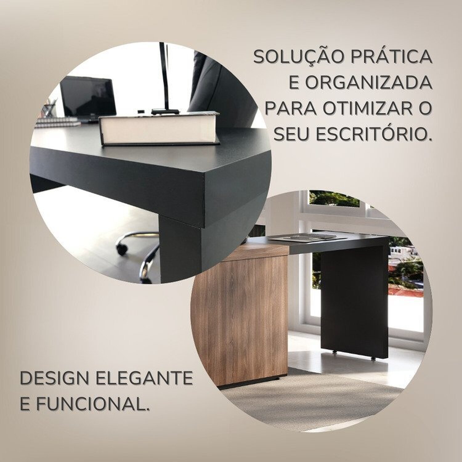 Mesa para Escritório em L em Tamburato 135,6cm - 17
