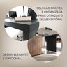 Escrivaninha Mesa Escritório em L em Tamburato 135,6cm - 17