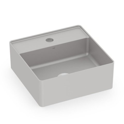 Kit 2 Cubas de Apoio Quadrada com Mesa 350x350 Platinum P4 Incepa Cinza/Stone