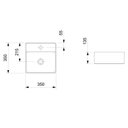 Ver imagem 2 de Kit 2 Cubas de Apoio Quadrada com Mesa 350x350 Platinum P4 Incepa Cinza/Stone