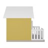 Casinha de Brinquedo com Cercado Floreiros Mdf Amarelo/branco L12 - Gran Belo - 3
